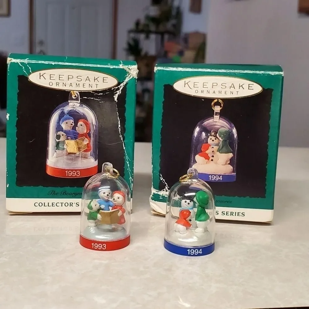 1993 & 1994 Hallmark Keepsake Ornament Collectors Series The Bearymores Mini Lot